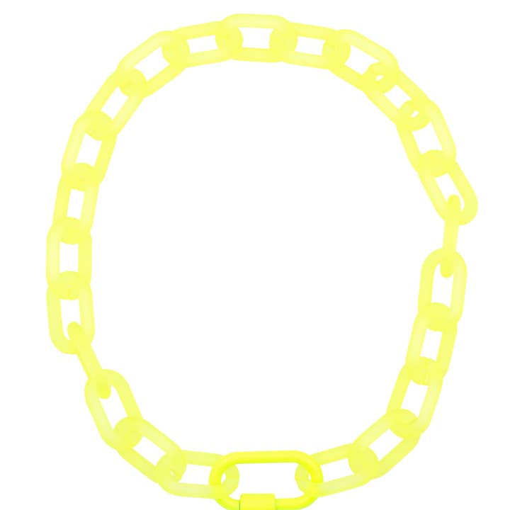 Woman Shops World - Wholesale Link & Chain Necklace - Acrylic Snap Link Necklace w/ Enamel Carabiner Clasp1