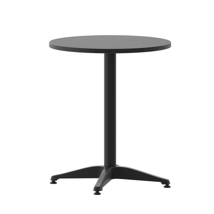 23.5RD Black Metal Indoor-Outdoor Table w/ Base for wholesale on Faire1