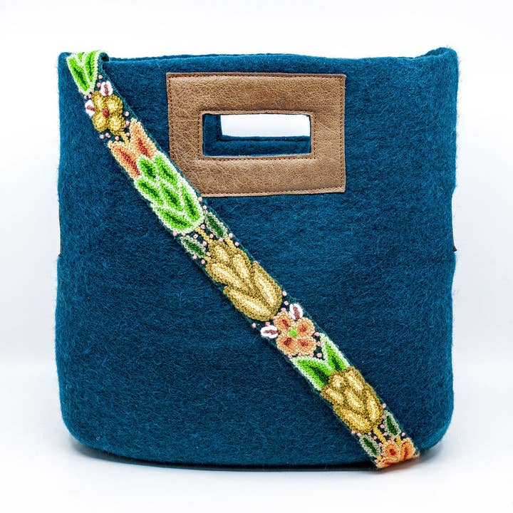 Fibres of Life - Wool & Felt - Wholesale Tote Bag - Women's - Felt & Leather Tote w/ Strap | Crossbody Bag | Wool Tote Bag0