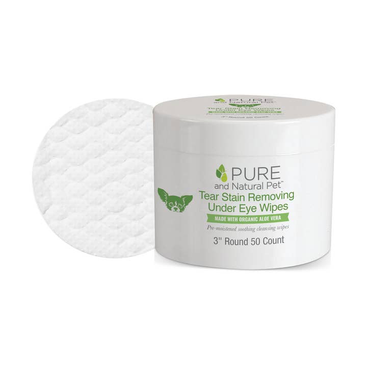 Pure and Natural Pet - Wholesale Pet Grooming Aid - Dog - Tear Stain Removing Under Eye Wipes for Dogs