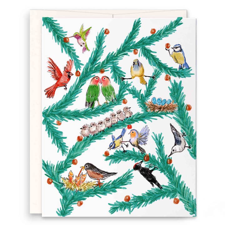 Fågeljulgran - Roligt julkort för wholesale av Liyana Studio