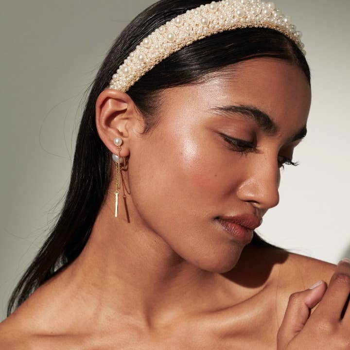 Angels Whisper Accessories - Wholesale Fashion headband – women's - Bianca Pearl Beads Headband0