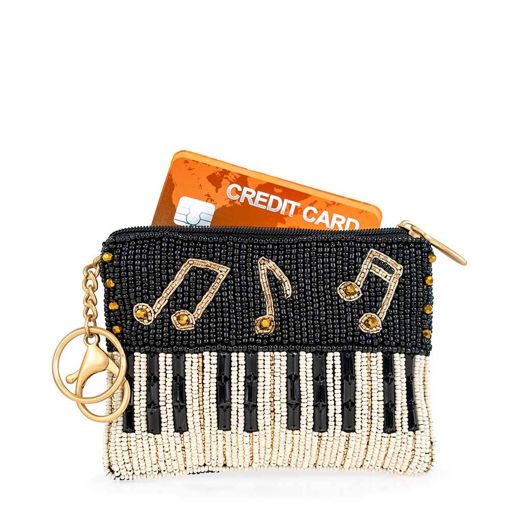 Mary Frances Accessories - Wholesale Coin Purse - Women's - Play it Again Beaded Piano Keys and Notes Coin Purse6
