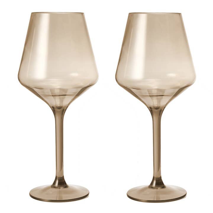 Acrylic Stemmed Wine Glass | Set of 2 | 15OZ - Muted Gray for wholesale by The Wine Savant / Khen Glassware
