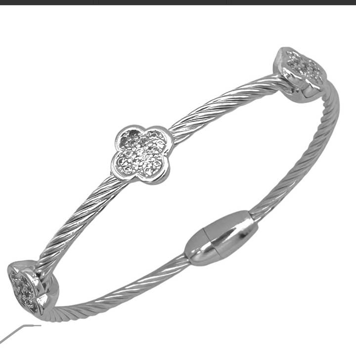 Click Clover Cable Bangles for wholesale by My Best Kept Jewelry