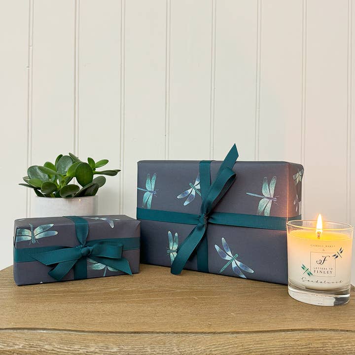 Dragonfly Gift Wrap - Single Sheet for wholesale by Letters To Finley