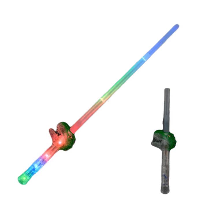 Flashing Multicolor Dinosaur Expandable Sword for wholesale by Blinkee.com, LLC