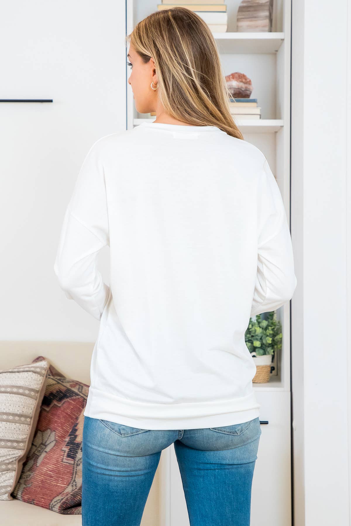 You & Me - Wholesale Tuniek - Dames - YMT20011V-BADSTOF TOP MET LANGE MOUWEN EN KANGOEROEZAK1