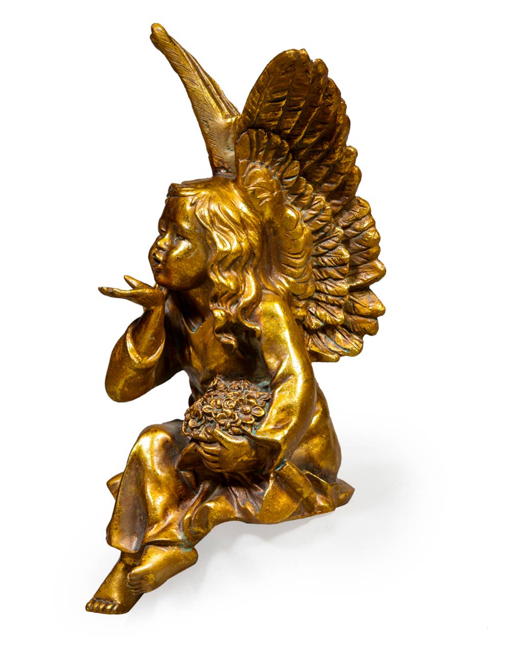 McGowan & Rutherford Ltd – wholesale Decorative figurine – Antique Gold Sitting Angel Figure0