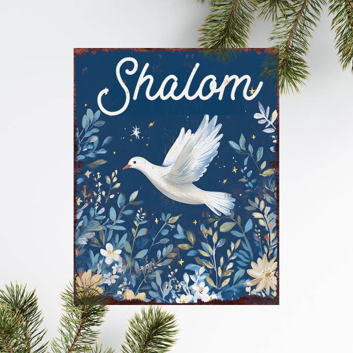 TX USA Corporation - Wholesale Decorative Tabletop Object - 15in Hanukkah Table Decor | Wooden “Shalom” Tabletop Decoration | Indoor Party Decor | 15x12in