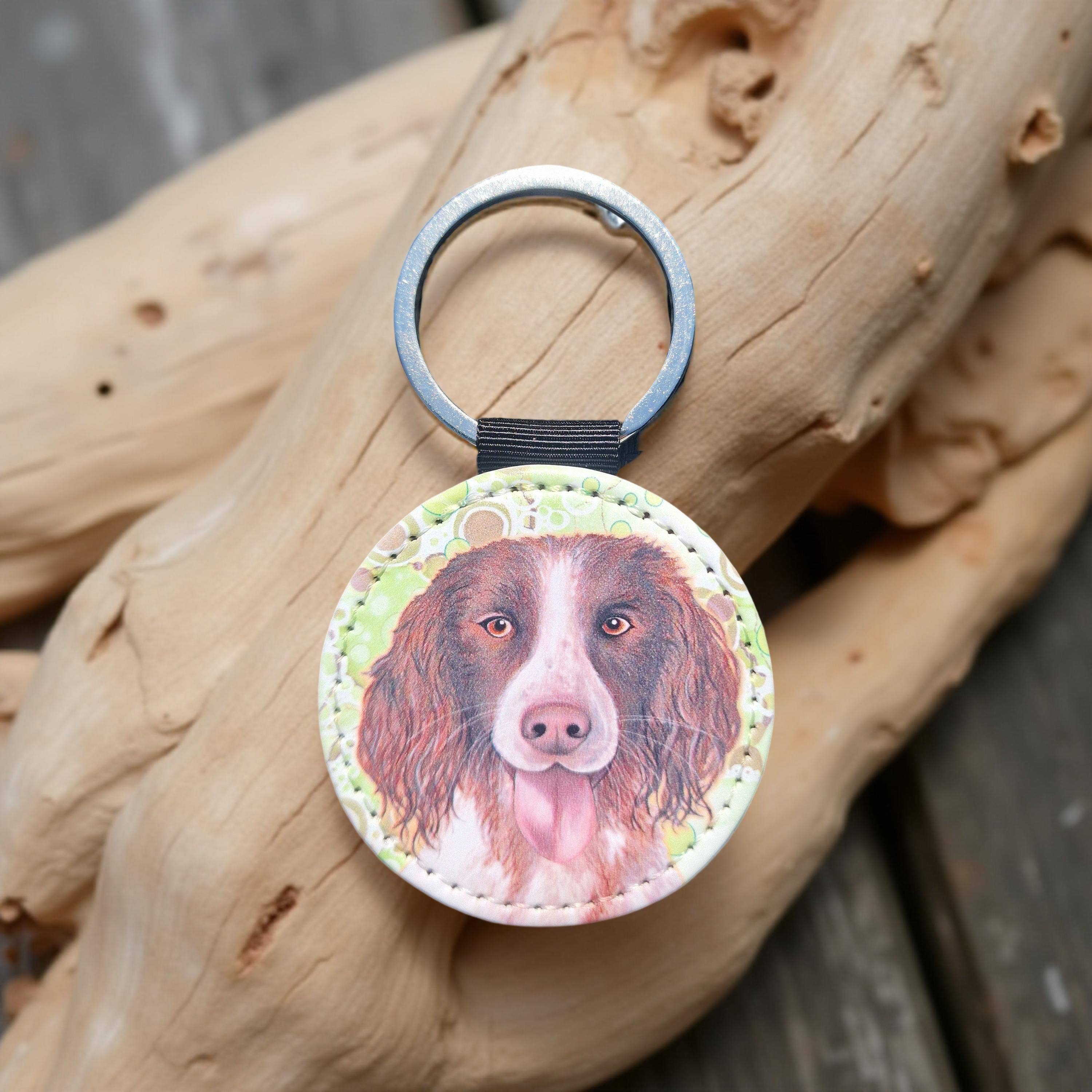 By Jo Crafts – wholesale Keychain – Unisex – 120-KR - Springer Spaniel Dog Faux Leather Keyring 2