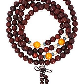 Mandala Crafts - Wholesale Prayer Beads Necklace - Mandala Crafts Natural Wood 108 Mala Prayer Beads Necklace, Bracelet from for Meditation, Yoga34