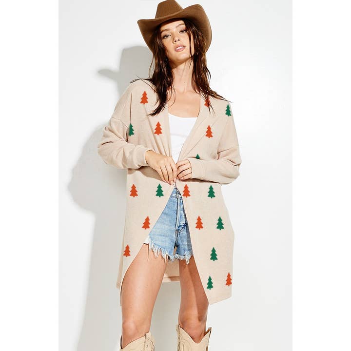 Casual kofta med julgransmönster i stickat för wholesale av Phil Love