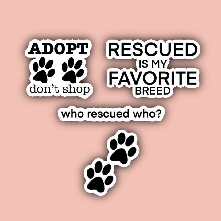 Rescue Dog Sticker Pack - 4 Waterproof Sticker for wholesale by Delmarva Stickers