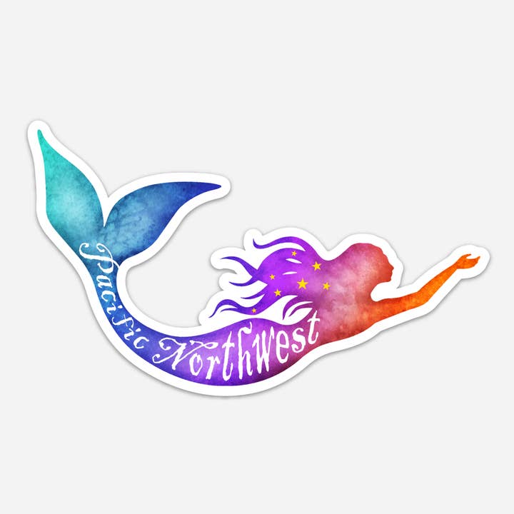 Pacific Northwest Mermaid Vinyl Sticker for wholesale by Discovery Stickers