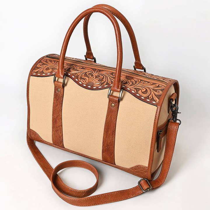 ADBG1697 Bolsa de Viaje de Cuero Genuino Hecha a Mano American Darling | Bolso de Lona para Viaje para venta al por mayor de LS Western