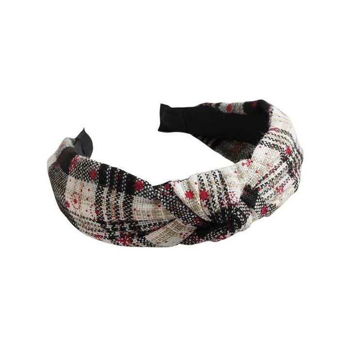 Ekartini - Wholesale Fashion headband – women's - Christmas Plaid Knotted Headband8