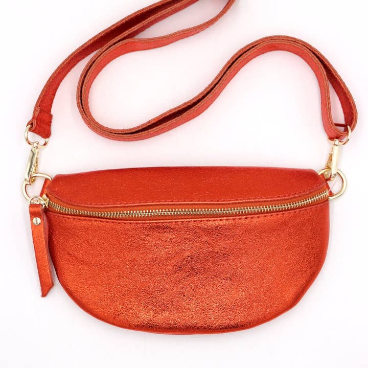 LIL' MOON - Wholesale Heuptasje - Dames - Glinsterende heuptas van 100% runderleer, maat S9