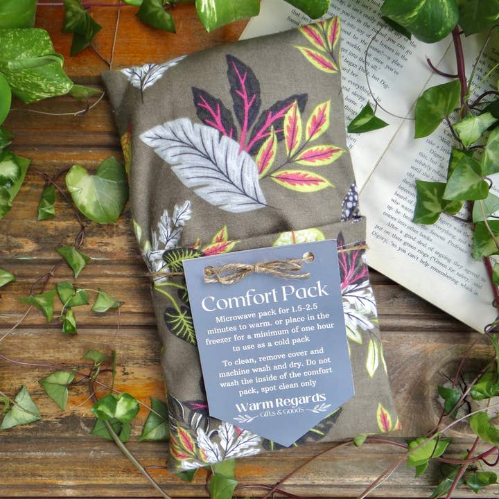 Washable Microwavable Heating Pad Pack Natural Plant Botanic for wholesale by Warm Regards LLC