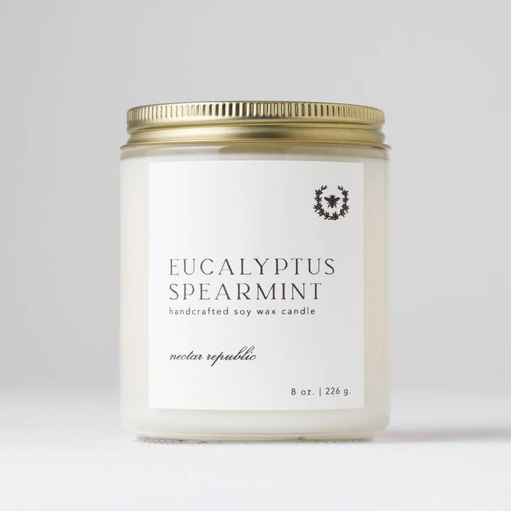 Nectar Republic - Wholesale Travel Candles - Eucalyptus + Spearmint : Tin Soy Candle ( winter spring )