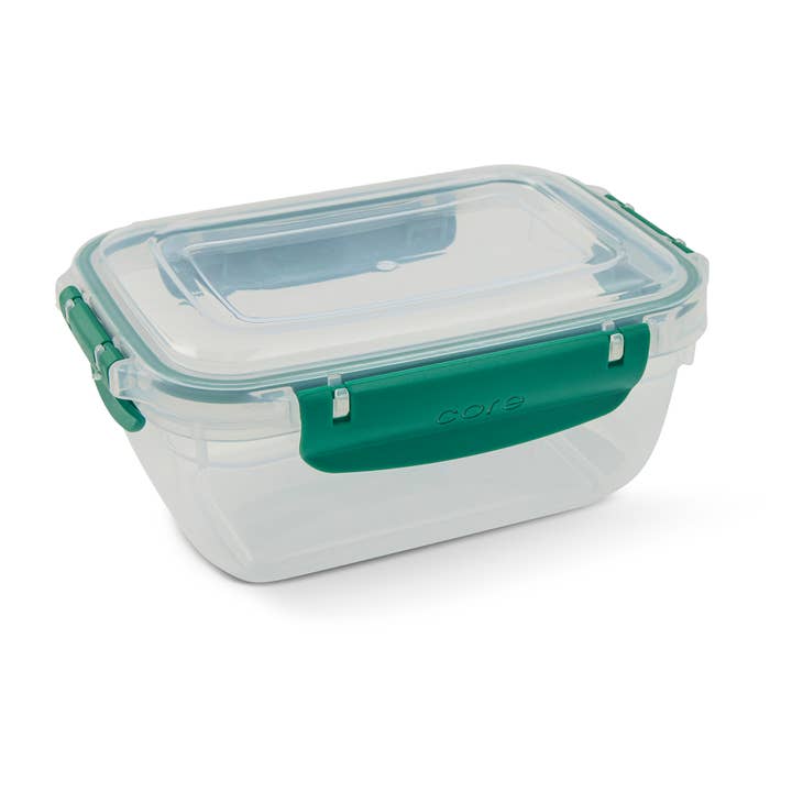 27oz EU Rectangle Colored Snap Container - Verdigris for wholesale by Core Home