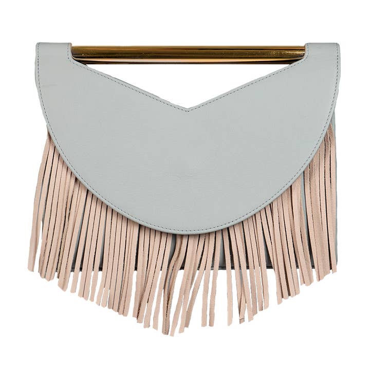 SAS ASPARO – Engroshandel Clutch - Dame – Rio Collection: Perle (grå og nøgen frynser)0