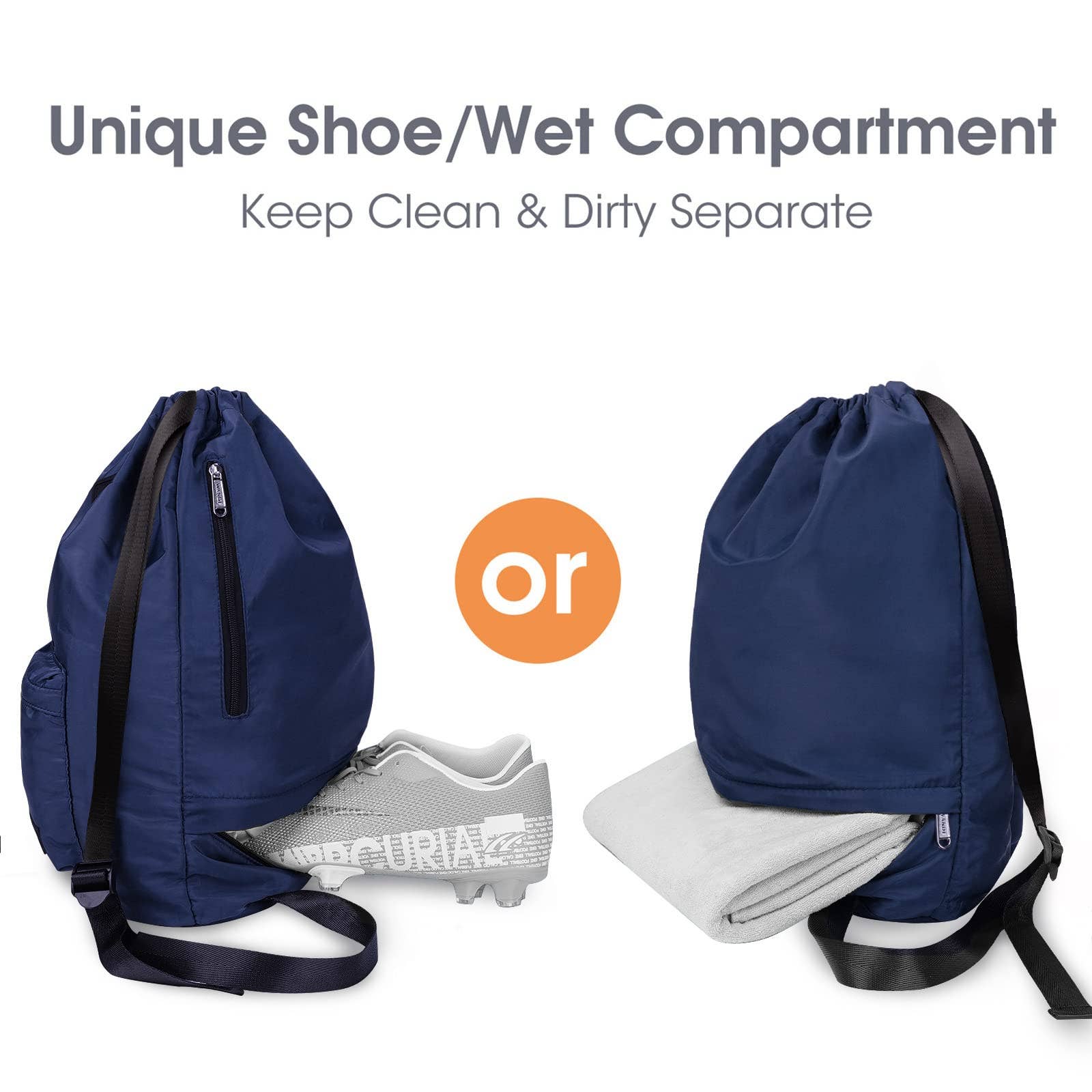 wandf - Wholesale Backpack - Unisex - WF6030 Sport Drawstring Backpack With Shoe Compartment25