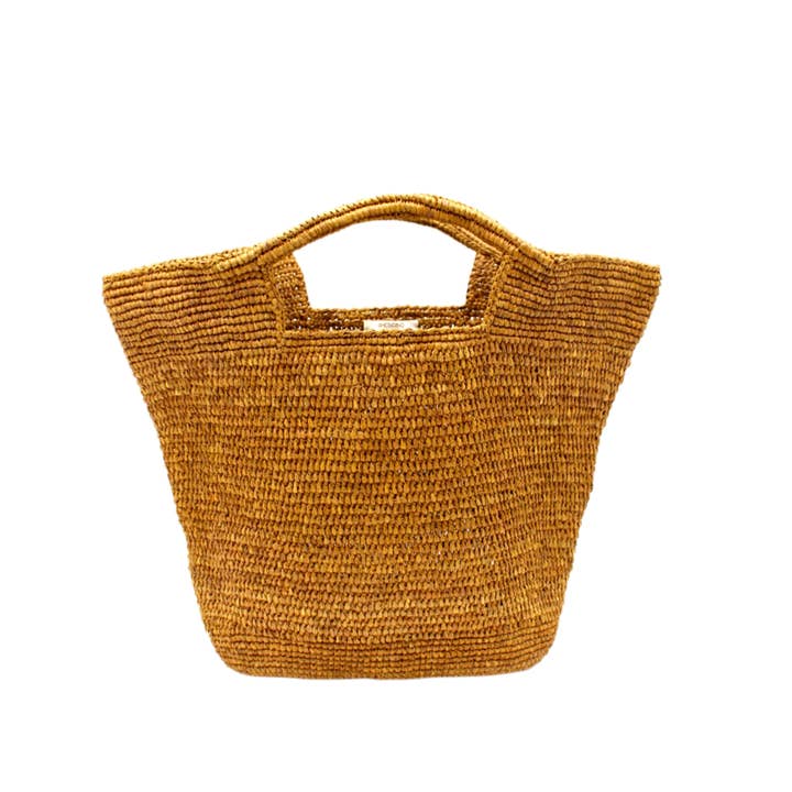 Shebobo - Vente Sac à main avec poignée sur le dessus – femme - Sac panier en paille crocheté à la main ConCon1