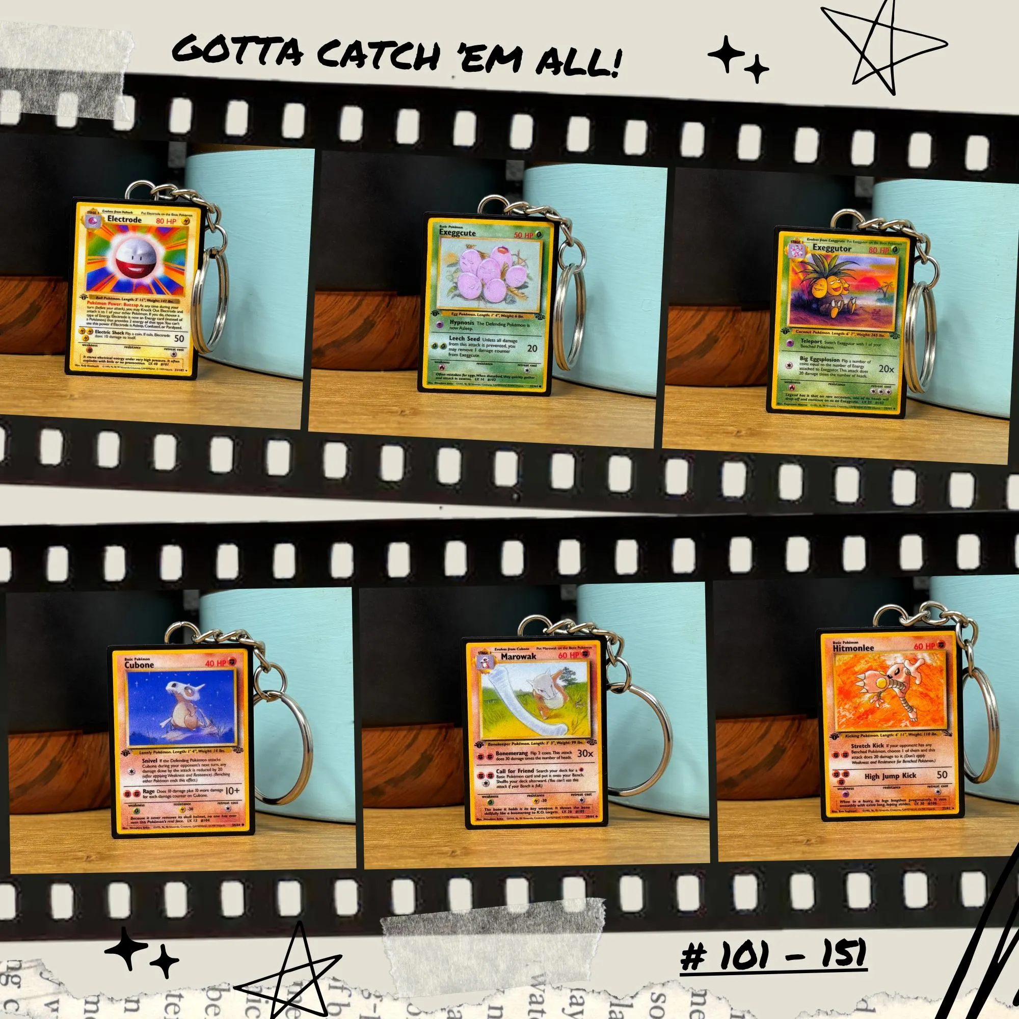 BitsyLabs - Wholesale Keychain - Unisex - Pokemon Card Keychains (101-151)2