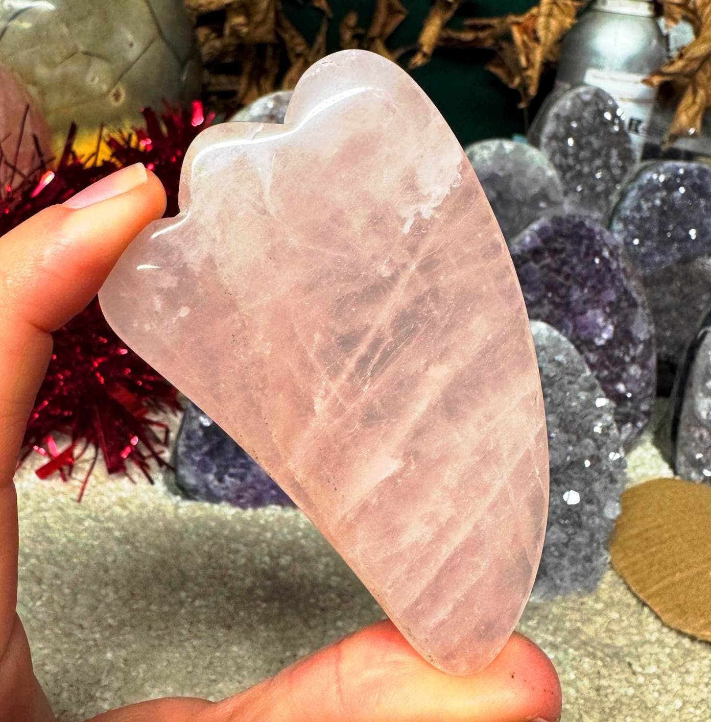 Elf Kendal Hippies - Wholesale Gua Sha Tool - Gua sha gemstone facial massager crystal gua sha heart stone2
