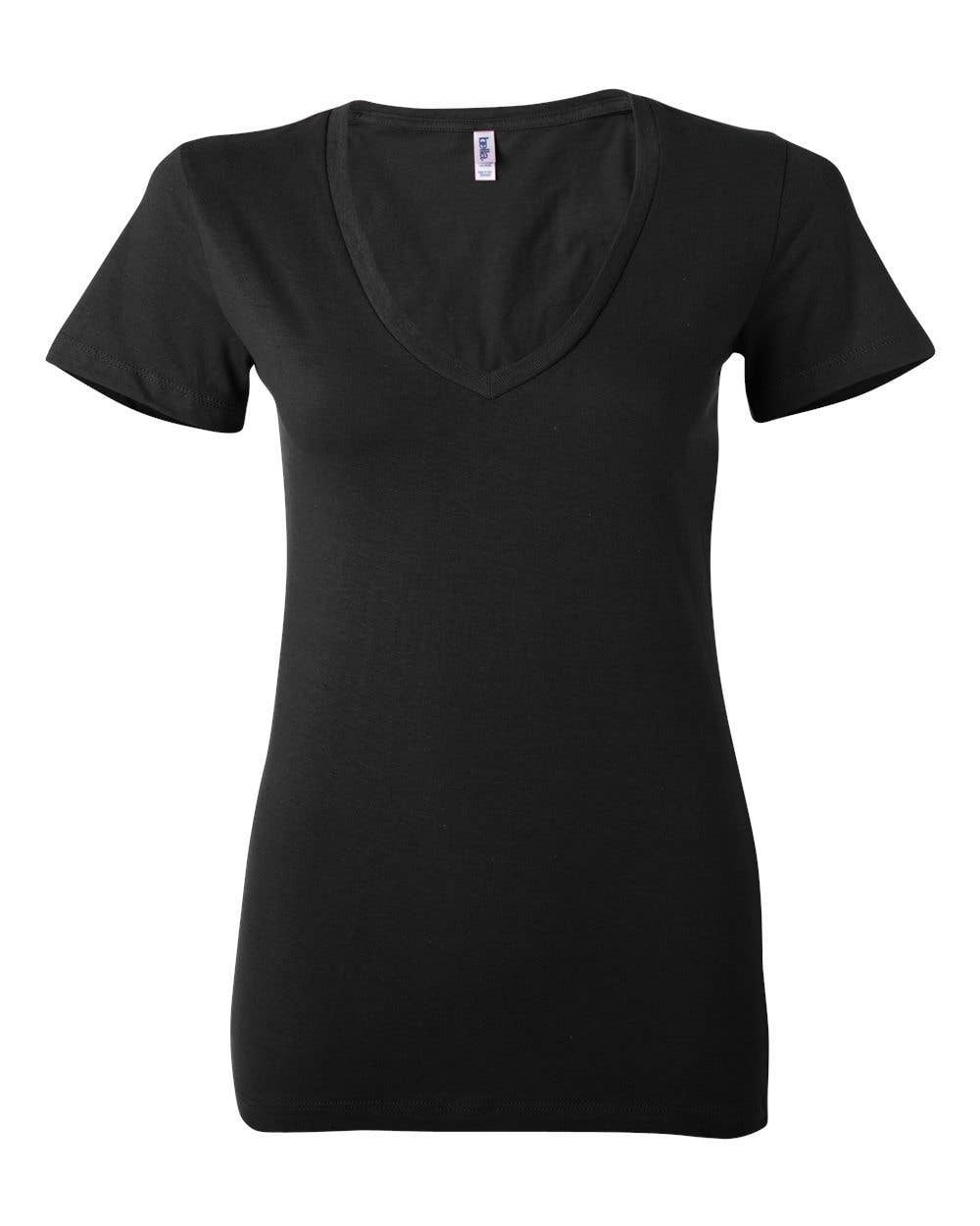 Eleven Fashion - Vente T-shirt – femme - BELLA + CANVAS - T-shirt femme en jersey à col en V profond3
