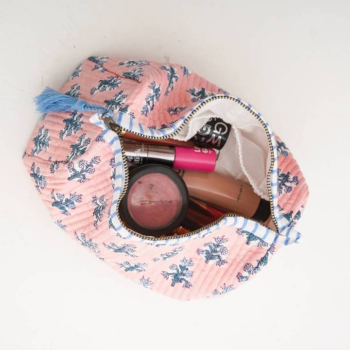 RIHLA - Wholesale Makeup/Cosmetic Bag - Block Print Quilted Makeup Bag2