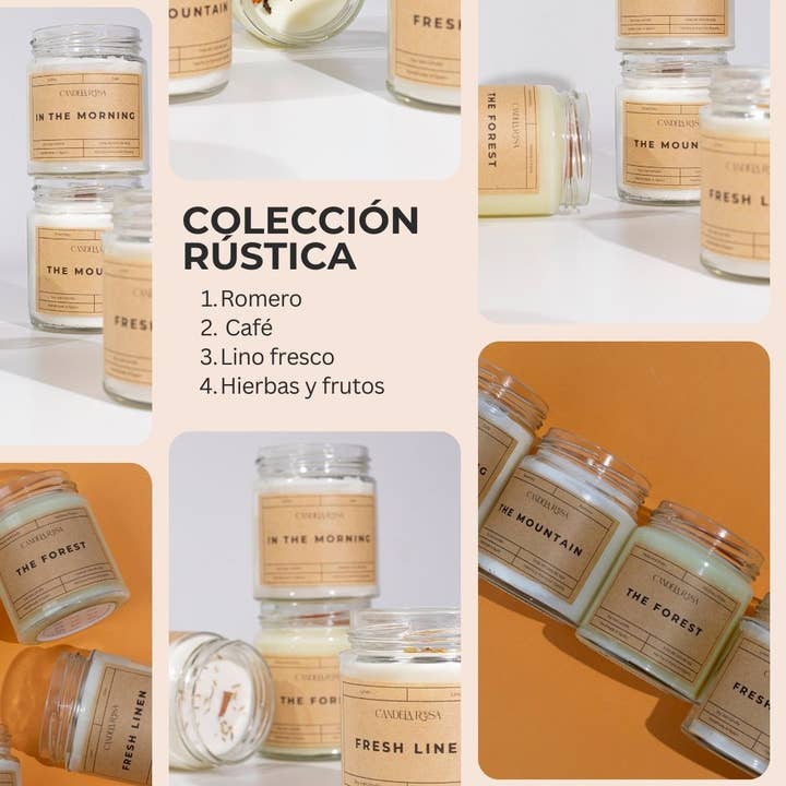 Candela Rosa - Wholesale Jar/Filled Candle - Handmade scented candle with wooden wick4