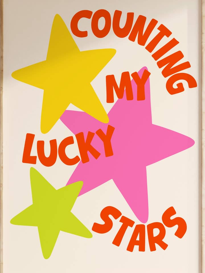 Impression d'art Étoiles Chanceuses pour la vente par Funky Dory