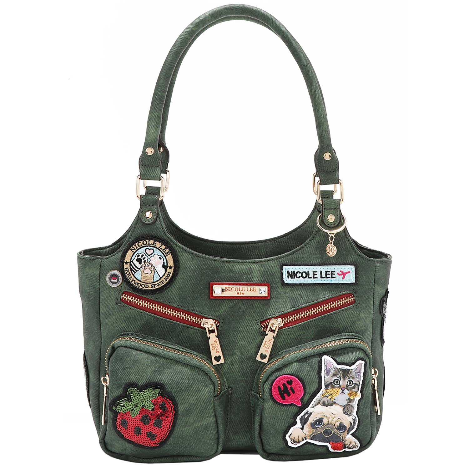 M&M HANDBAGS, LLC. – wholesale Drawstring bag – women's – P17084 MULTI PATCH SHOULDER BAG1