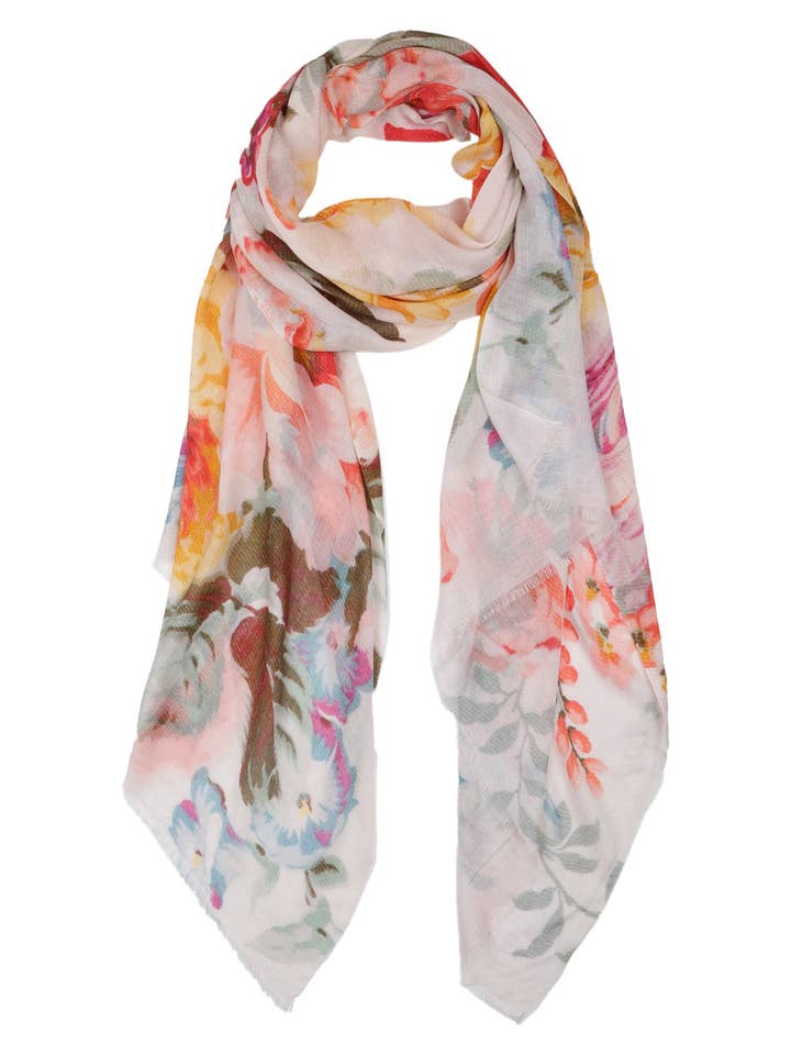 Floral Print Modal Silk Designer Scarf for wholesale by Namaskar Australia