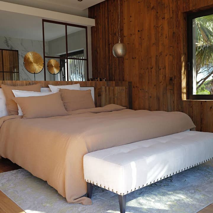 Cinnamon cotton gauze duvet cover for wholesale by Maison d'été