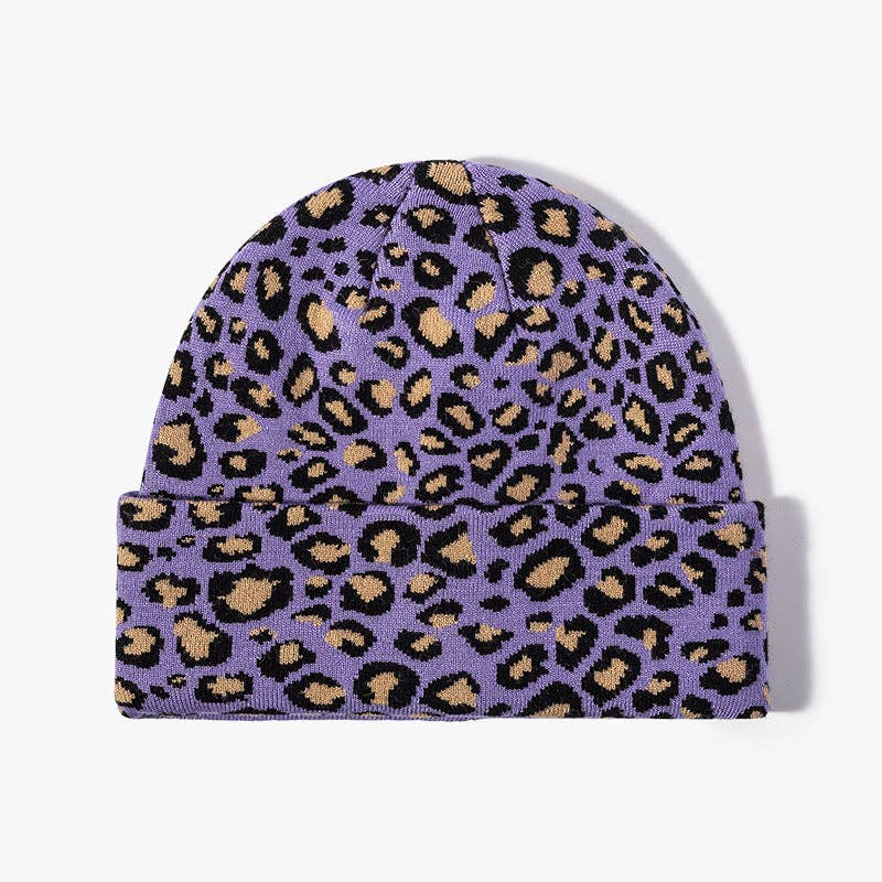Dipped Shop – Engroshandel Beanie - Dame – Leopardprint Udendørs strikket hue DPKB02015