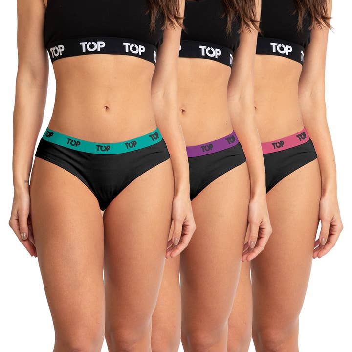 TOP – Großhandel Unterwäsche – Damen – Damen Culottes Baumwollmischung 3er-Pack Unifarben