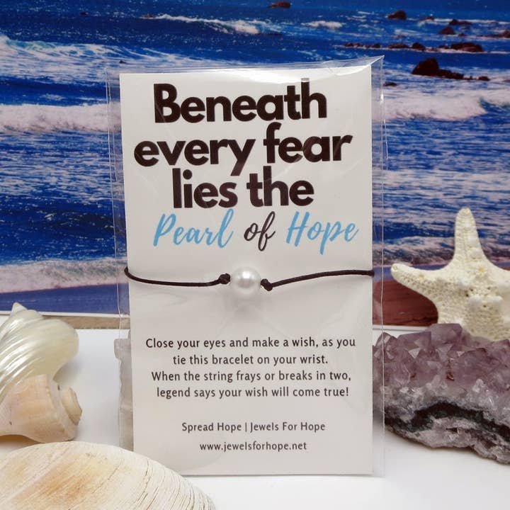 Jewels For Hope - Wholesale Charm/Dangle Bracelet - Glass Pearl Wish Bracelet - Hope Ocean Cord Jewelry1