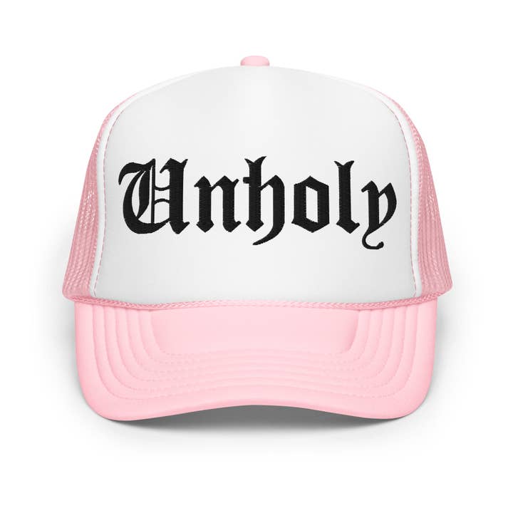 Goth Cloth Co. - Wholesale Trucker hat – Unisex - Unholy Embroidered Foam Trucker Hat1