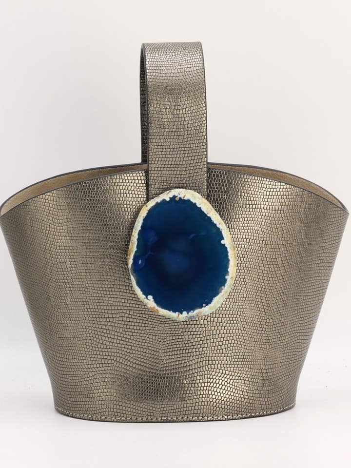 Zoe Väska Graverad Bly Blå Agat för wholesale av Ecue