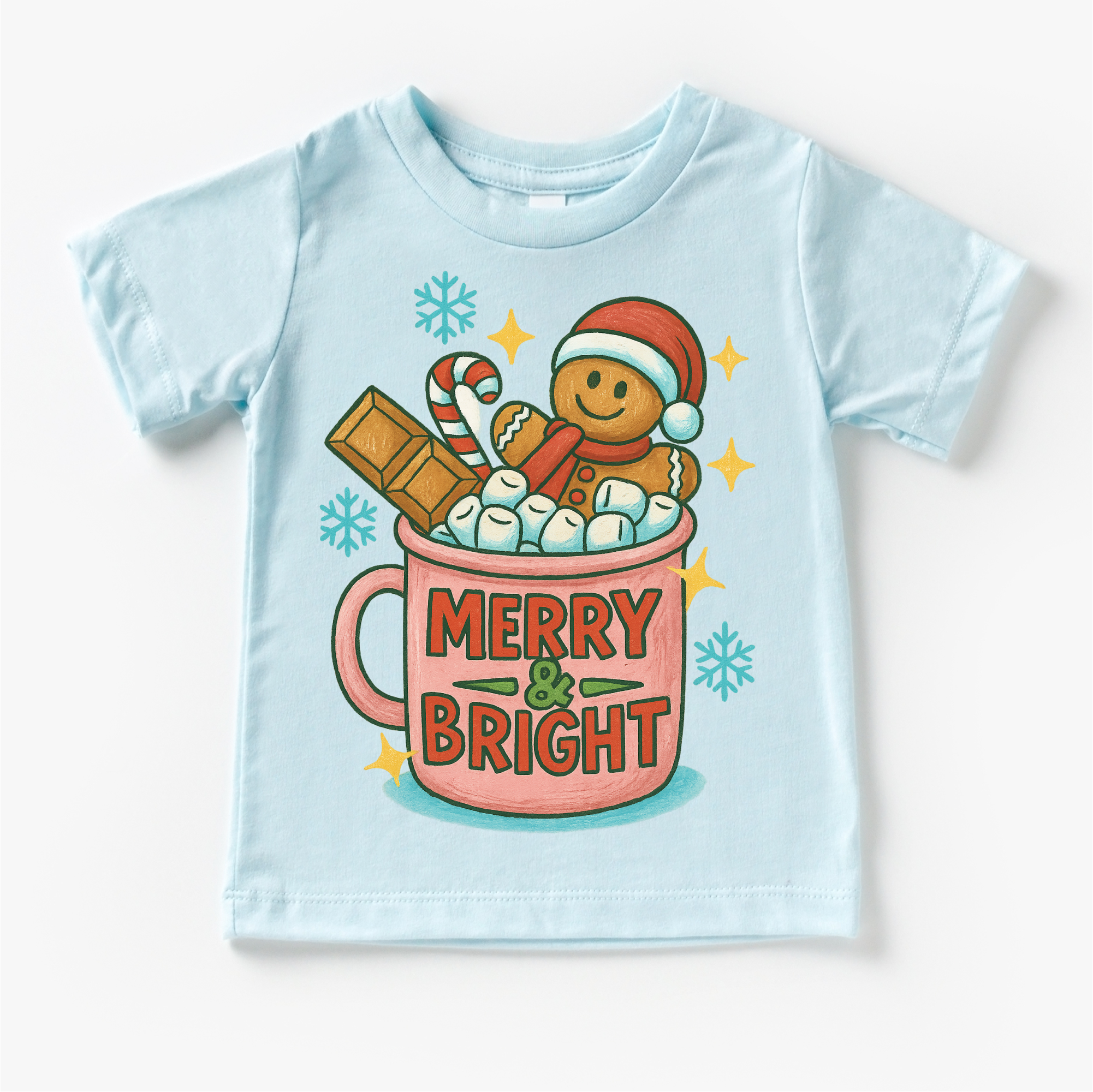 Madi Moosh – wholesale Screen-printed t-shirt – Kids – Merry & Bright Gingerbread Man Shirt - Long Sleeve T-Shirt4