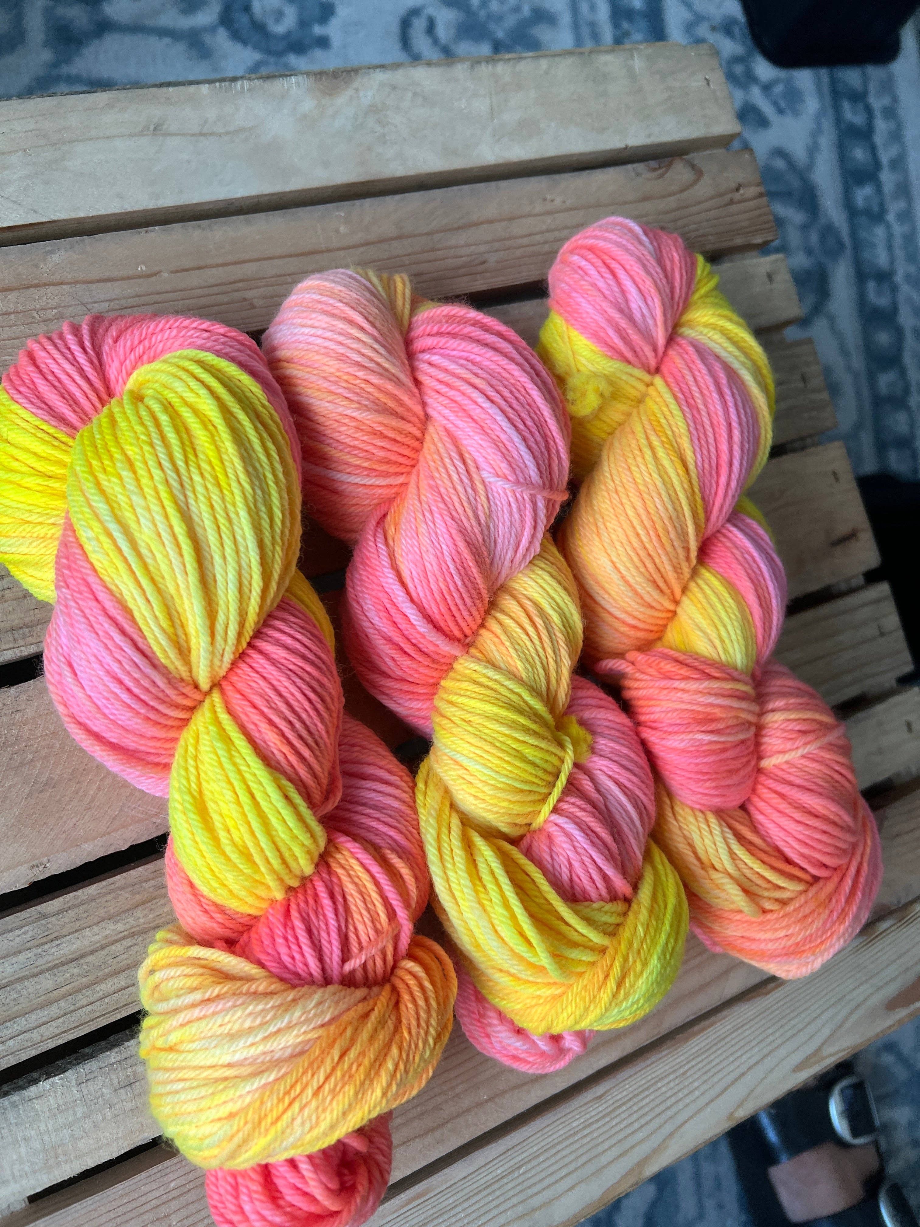 The Yarn Cabin DBA Purls & Pines Yarn - Wholesale Yarn - Tequila Sunrise Hand Dyed Yarn1