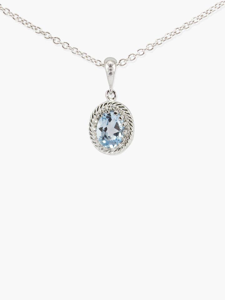 Luccichio Sky Blue Topaz Pendant Necklace for wholesale by Vintouch Jewels