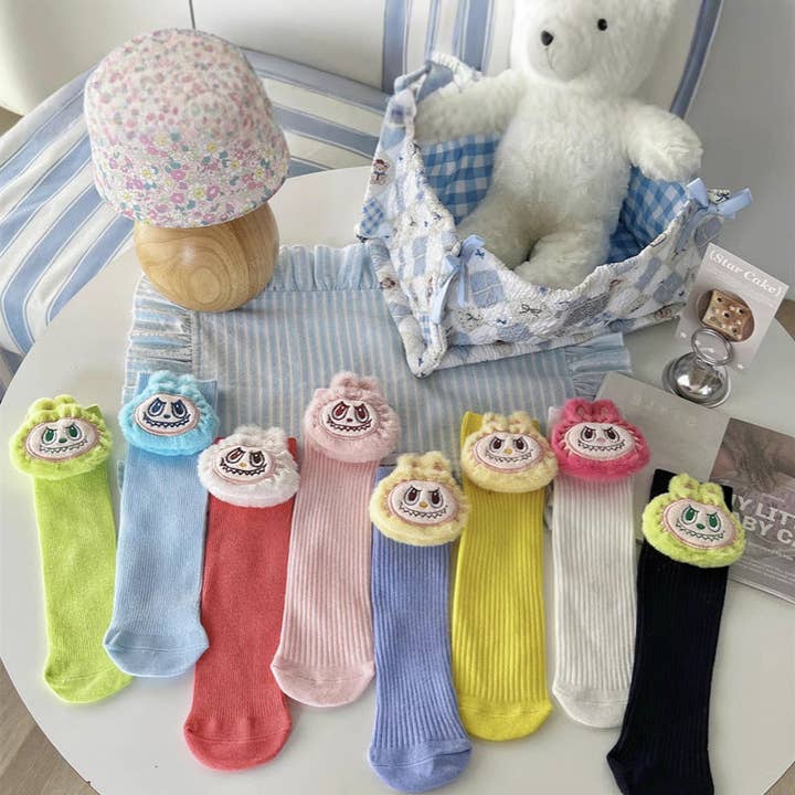 Labubu Style Mid Calf Cotton Socks for Kids for wholesale by The Find Peaks