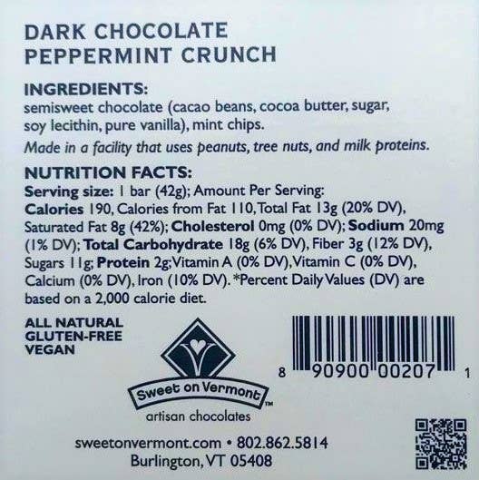 Sweet on Vermont Artisan Confections - Wholesale Chocolate Bar - Chocolate Bars - Dark Peppermint Crunch4