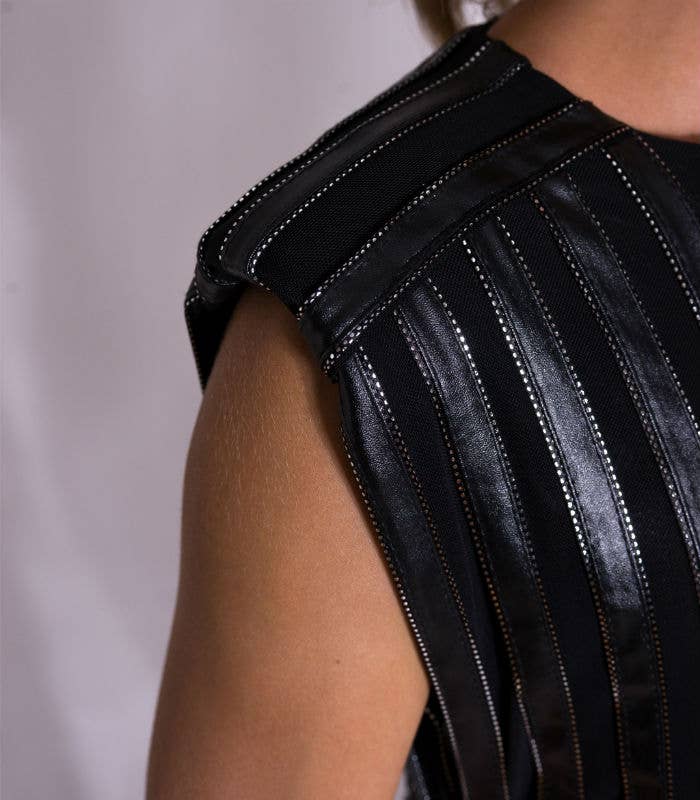 L' APPEL DU VIDE - Wholesale Dress - Women's - Short leather effect dress2