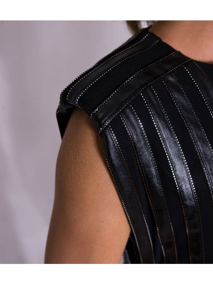 L' APPEL DU VIDE - Wholesale Dress - Women's - Short leather effect dress2