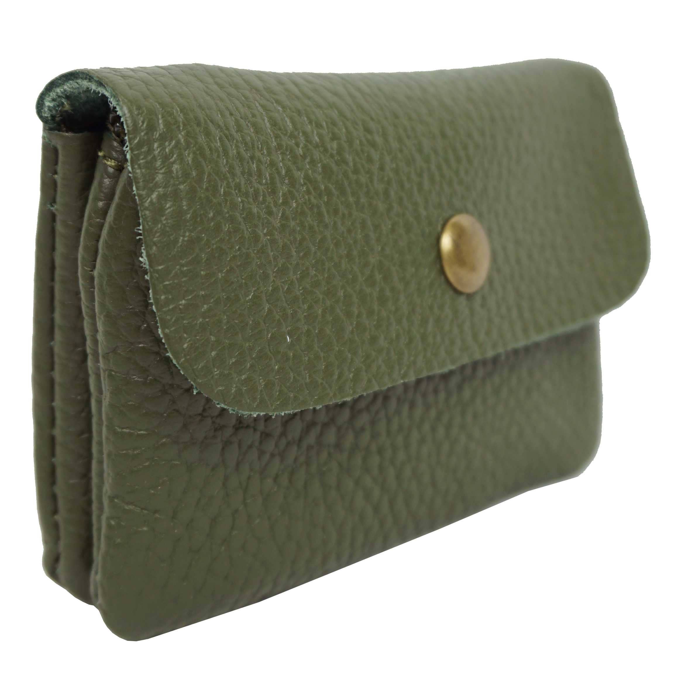 Anais - Wholesale Wallet - Women's - Plain leather wallet with matte gold metal button PMD2700M3